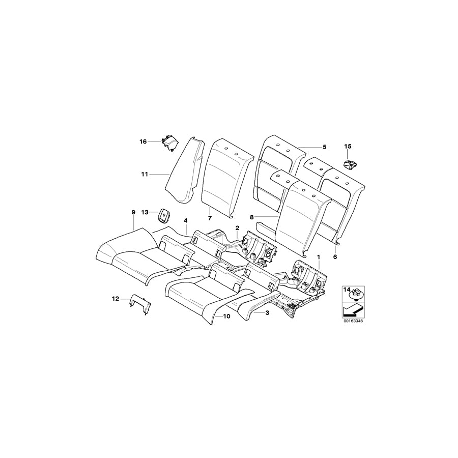 Genuine BMW 52207266125 E92 Seat Cover Leather Left SCHWARZ (Inc. 330xi, 335xi & 335d) | Duco Car Parts UK