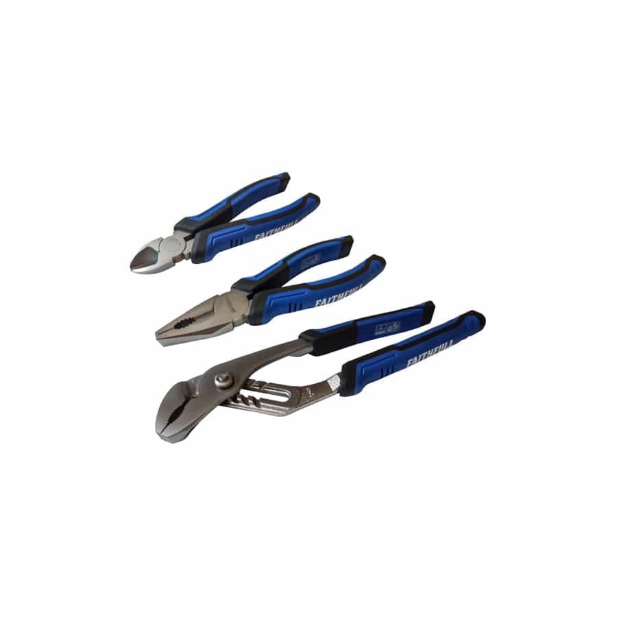 Faithfull FAIPLSET3N Soft Grip Pliers Set, 3 Piece | Duco Car Parts UK