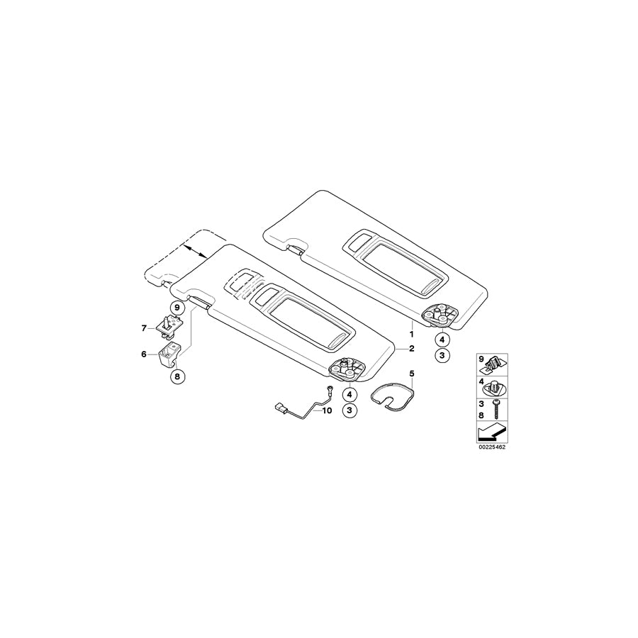 Genuine BMW 51167281666 E71 E72 Right Sun Visor Make-Up Lamp SCHWARZ (Inc. Hybrid X6, X6 35iX & X6 M) | Duco Car Parts UK