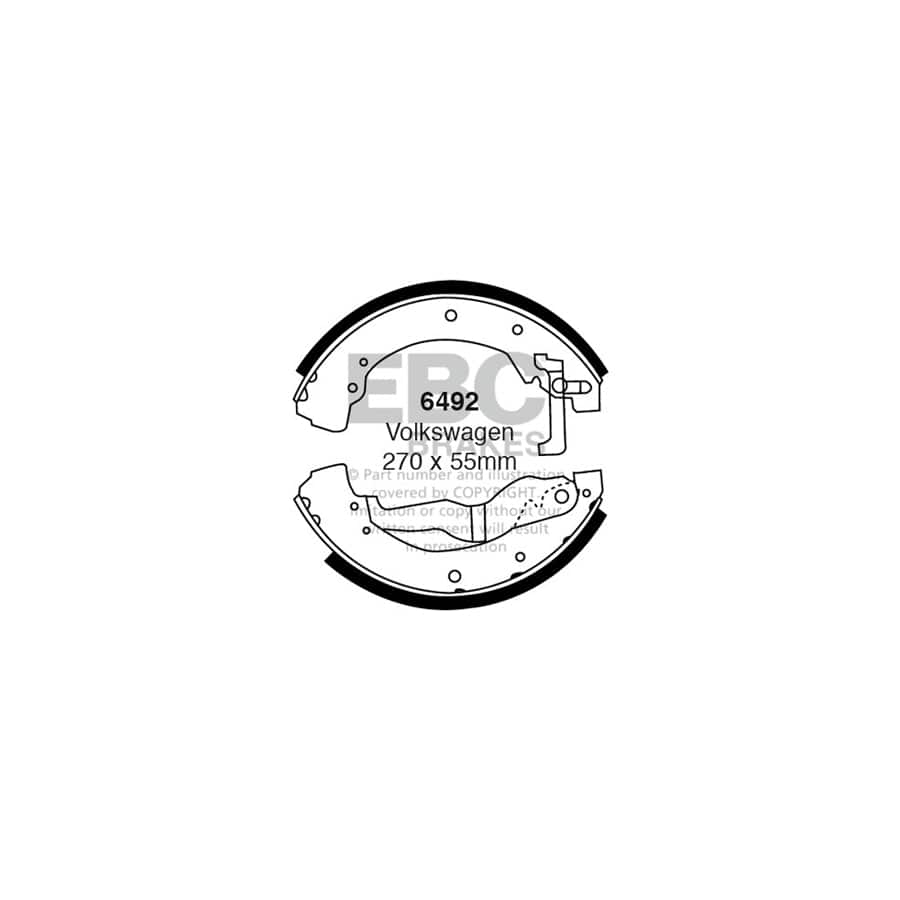 EBC 6492 VW Rear Brake Shoes (Inc. Caravelle & Transporter) 1 | Duco Car Parts UK Car Parts