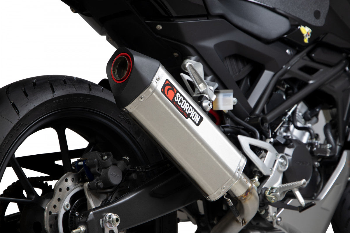 Scorpion RHA183SYSSEO Honda CB125 R Serket Parallel Full System - Brushed Stainless Steel Sleeve | Duco Car Parts UK UK