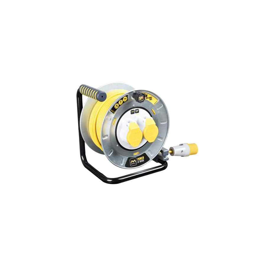 Masterplug MSTOTMU30162 PRO-XT Metal Cable Reel 110V 16A Thermal Cut-Out 30m | Duco Car Parts UK