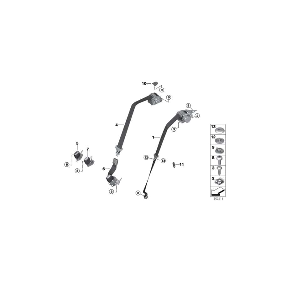 Genuine BMW 72119484964 F93 G16 Lower Belt Rear Right BLACK (Inc. 840i, 840iX & 840dX) | Duco Car Parts UK Car Parts