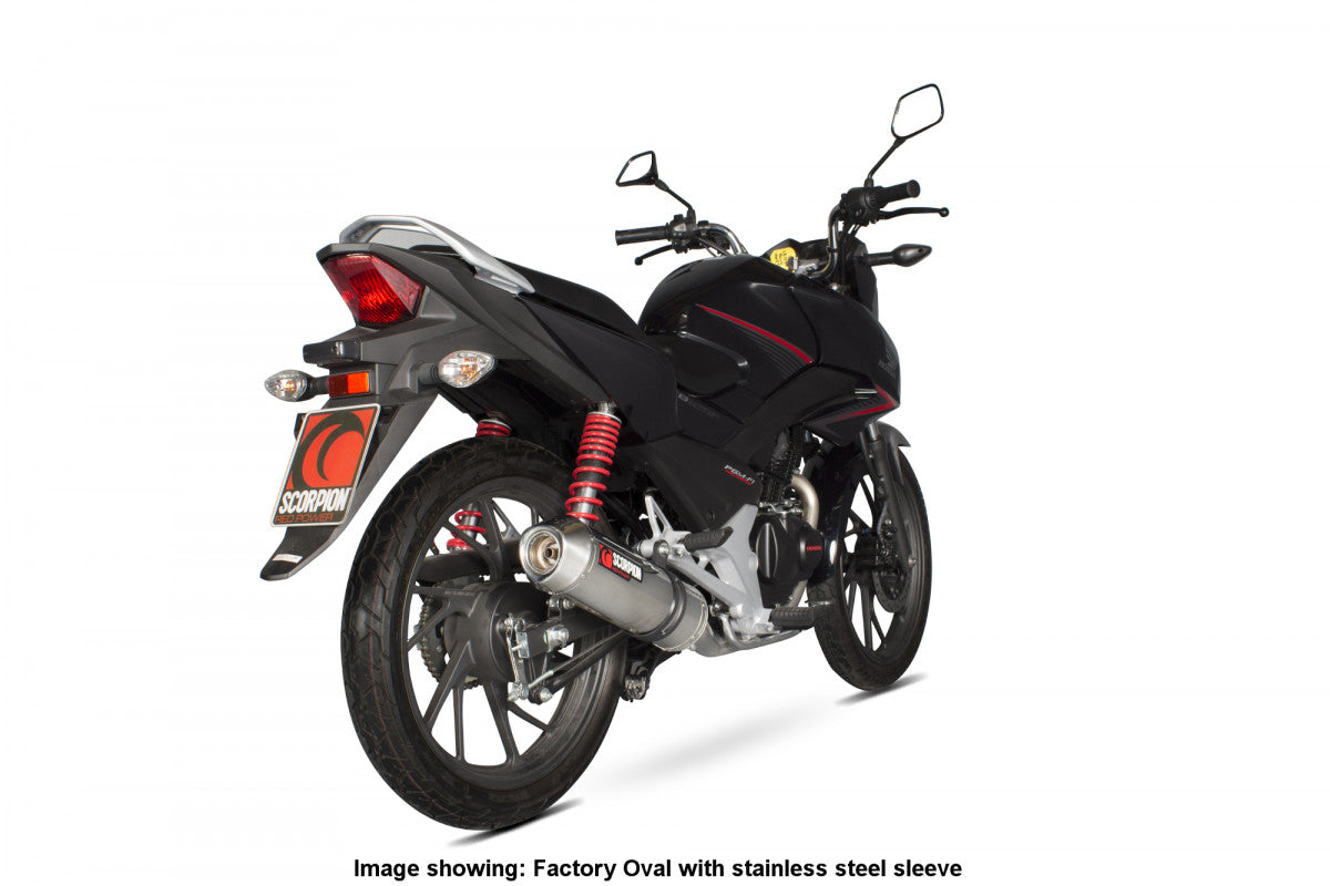 Scorpion EHA171CEO Honda CB125 F Factory Oval Full System - Carbon Fibre Sleeve | Duco Car Parts UK UK