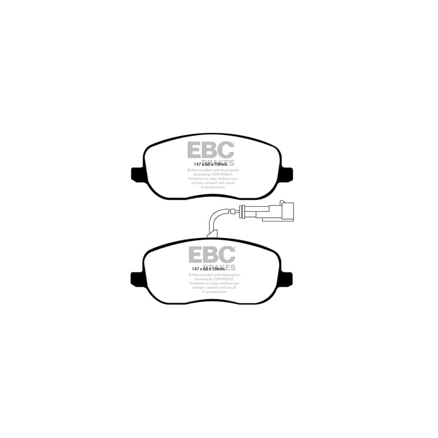 EBC PDKF630 Fiat Croma Mk2 Ultimax Front Brake Pad & Plain Disc Kit 2 | Duco Car Parts UK Car Parts