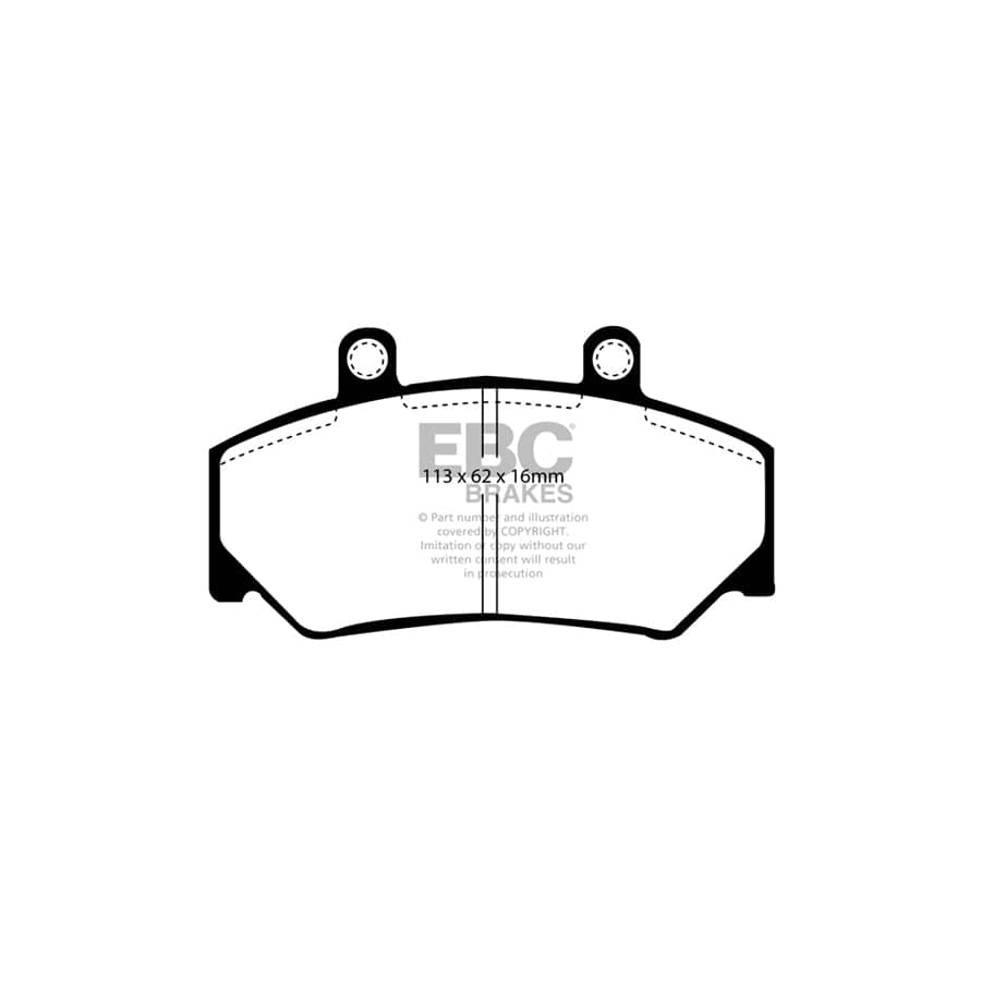 EBC PD03KF1610 Volvo Yellowstuff Front Brake Pad & Plain Disc Kit - ATE/Girling/TRW Caliper 2 | Duco Car Parts UK Car Parts