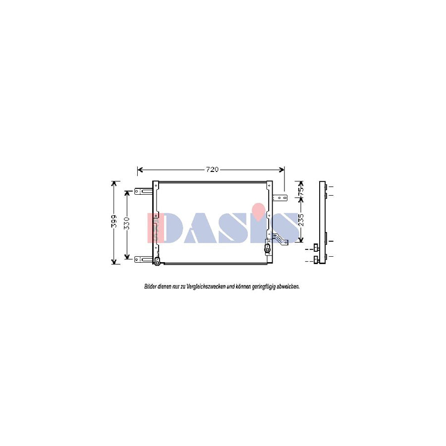 AKS Dasis 012290N Air Conditioning Condenser For Alfa Romeo 166 (936) | Duco Car Parts UK