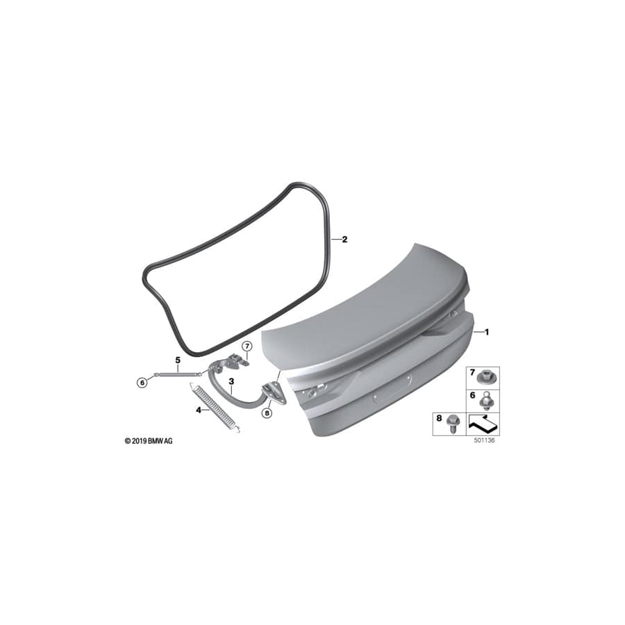 Genuine BMW 41009465134 F44 Right Trunk Lid Hinge (Inc. 220d, 228iX & 218i) | Duco Car Parts UK Car Parts