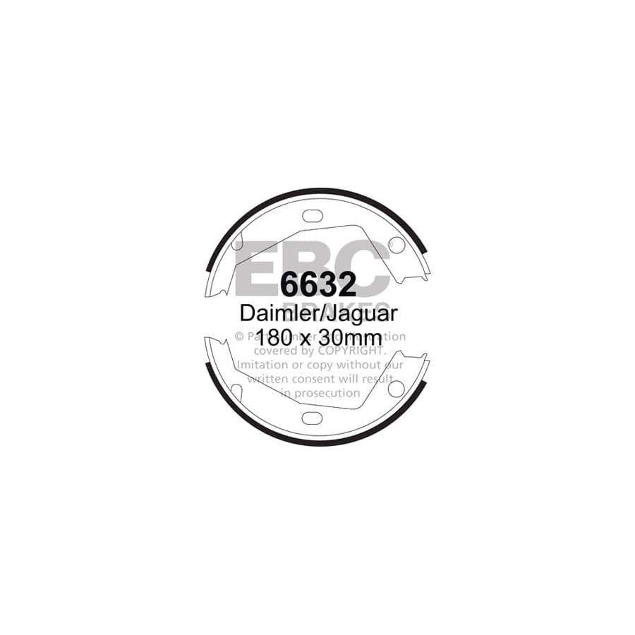 EBC 6632 Daimler Jaguar Rear Brake Shoes 1 | Duco Car Parts UK Car Parts