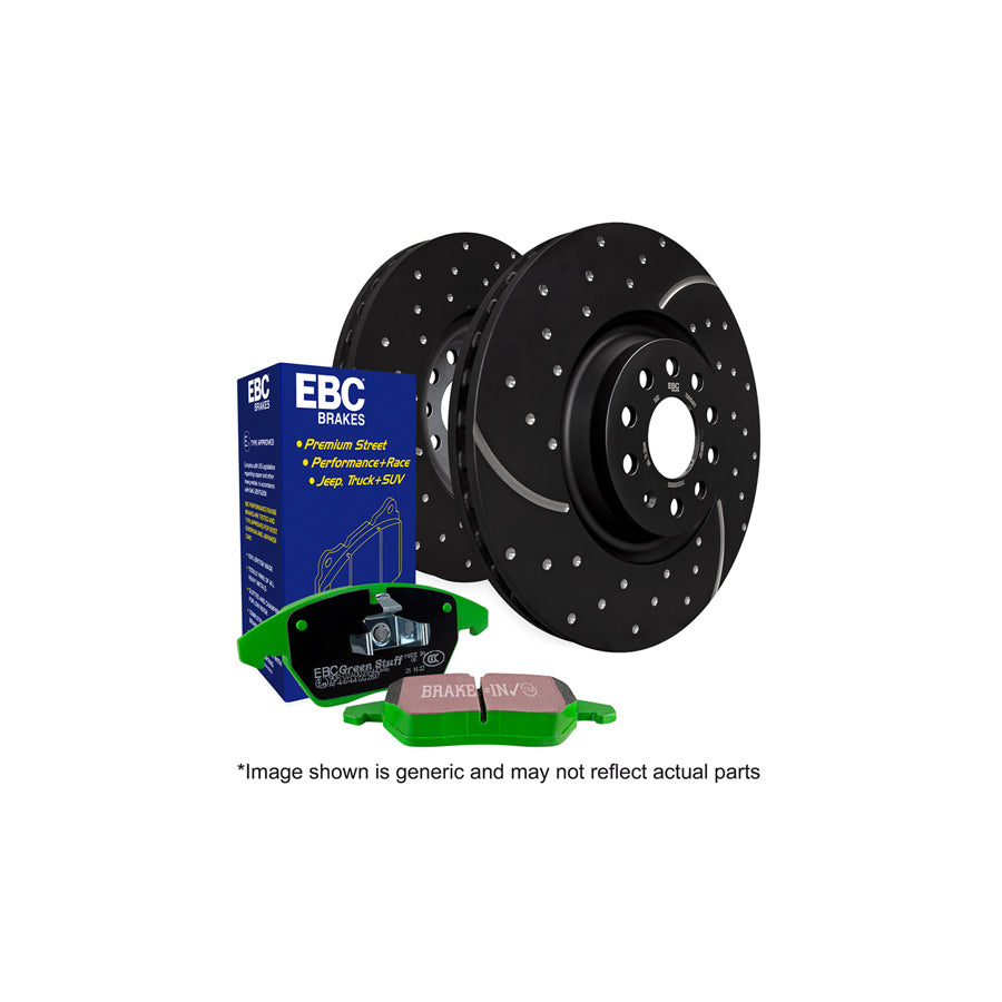 EBC PD11KF409 Renault Greenstuff Front Brake Pad & GD Disc Kit - Girling/TRW Caliper (Inc. Twingo & Wind Roadster) 1 | Duco Car Parts UK Car Parts
