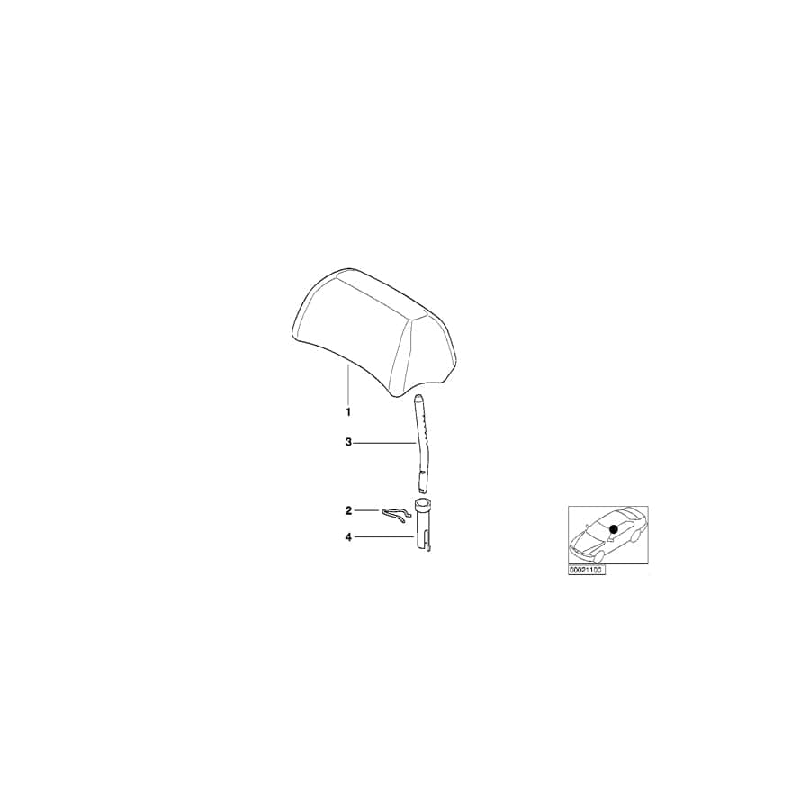 Genuine BMW 52207902141 E46 Headrest Leather SCHWARZ (Inc.  & M3) | Duco Car Parts UK Car Parts