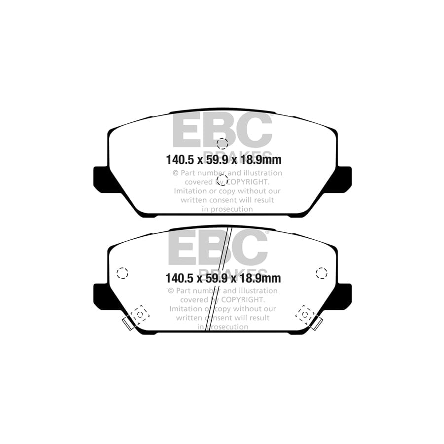 EBC PD03KF1640 Hyundai i-30 N Yellowstuff Front Brake Pad & Plain Disc Kit 2 | Duco Car Parts UK Car Parts