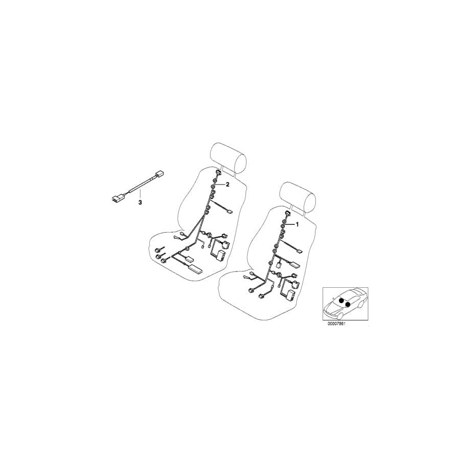 Genuine BMW 61126969236 E60 E61 Wiring Set Seat, Passenger'S Side (Inc. 530xd, 530xi & 550i) | Duco Car Parts UK Car Parts