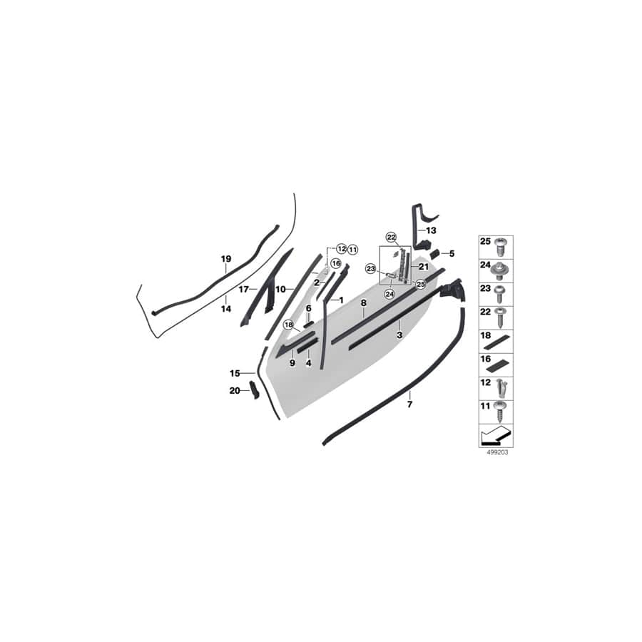 Genuine BMW 51337477328 I15 Window Cavity Seal, Front Right (Inc.  & i8) | Duco Car Parts UK Car Parts