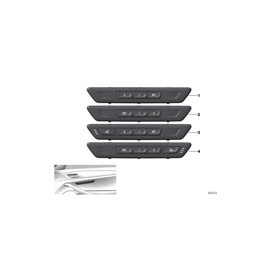 Genuine BMW 61316826750 G31 G30 G32 Operating Facility Seat Functions Right CANBERRA-BEIGE (Inc. 530iX, 520i & 530eX) | Duco Car Parts UK Car Parts