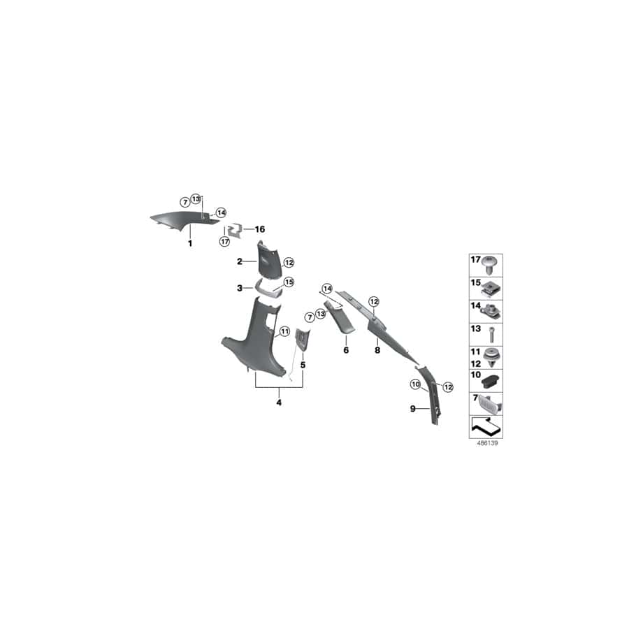 Genuine BMW 51477445469 G32 Trim Panel For D-Pillar Bottom Left SCHWARZ (Inc. 630i, 630iX & 640dX) | Duco Car Parts UK Car Parts