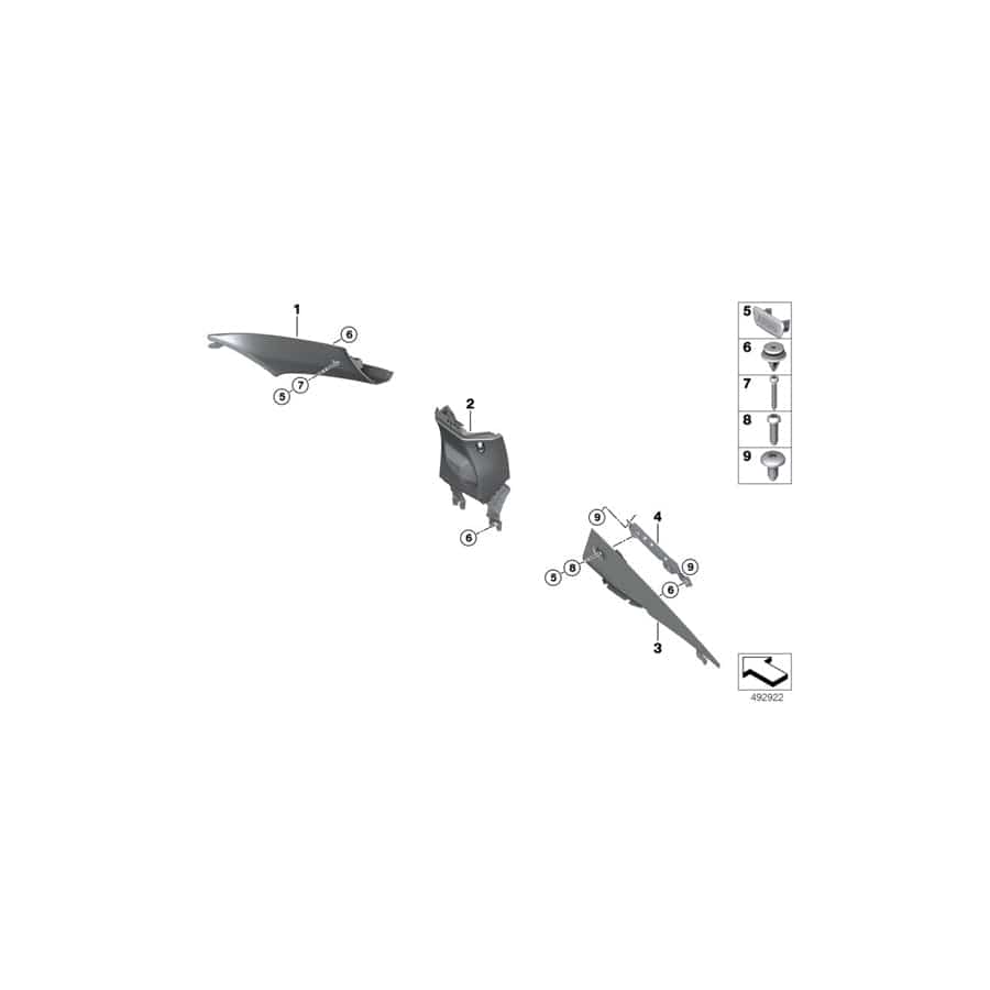 Genuine BMW 51438069803 F92 G15 Cover, B-Column Upper Left ANTHRAZIT (Inc. 840i, 840iX & M8) | Duco Car Parts UK Car Parts