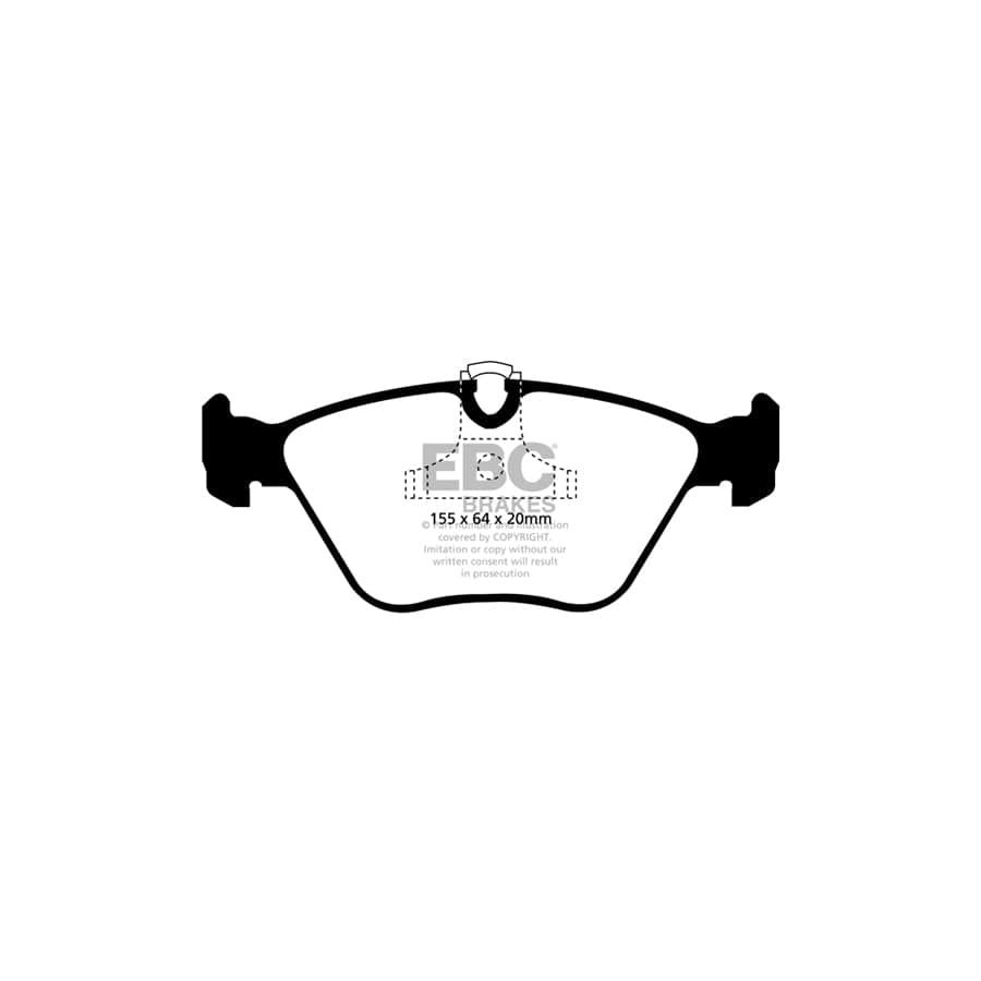EBC PD03KF196 BMW E46 E85 E86 Yellowstuff Front Brake Pad & Plain Disc Kit - ATE Caliper 2 | Duco Car Parts UK Car Parts