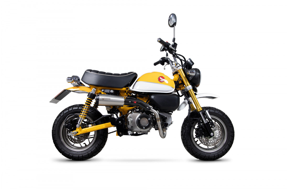 Scorpion PHA193SYSSEO Honda Monkey Red Power Full System - Brushed Stainless Steel Sleeve | Duco Car Parts UK UK