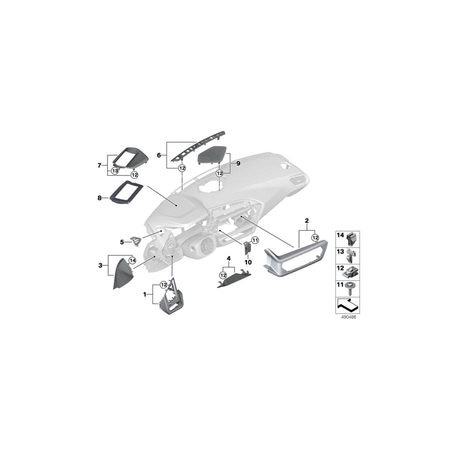 Genuine BMW 51459475705 G29 Trim Center Stack Top Center SCHWARZ (Inc. Z4 20i, Z4 30i & Z4 M40i) | Duco Car Parts UK Car Parts