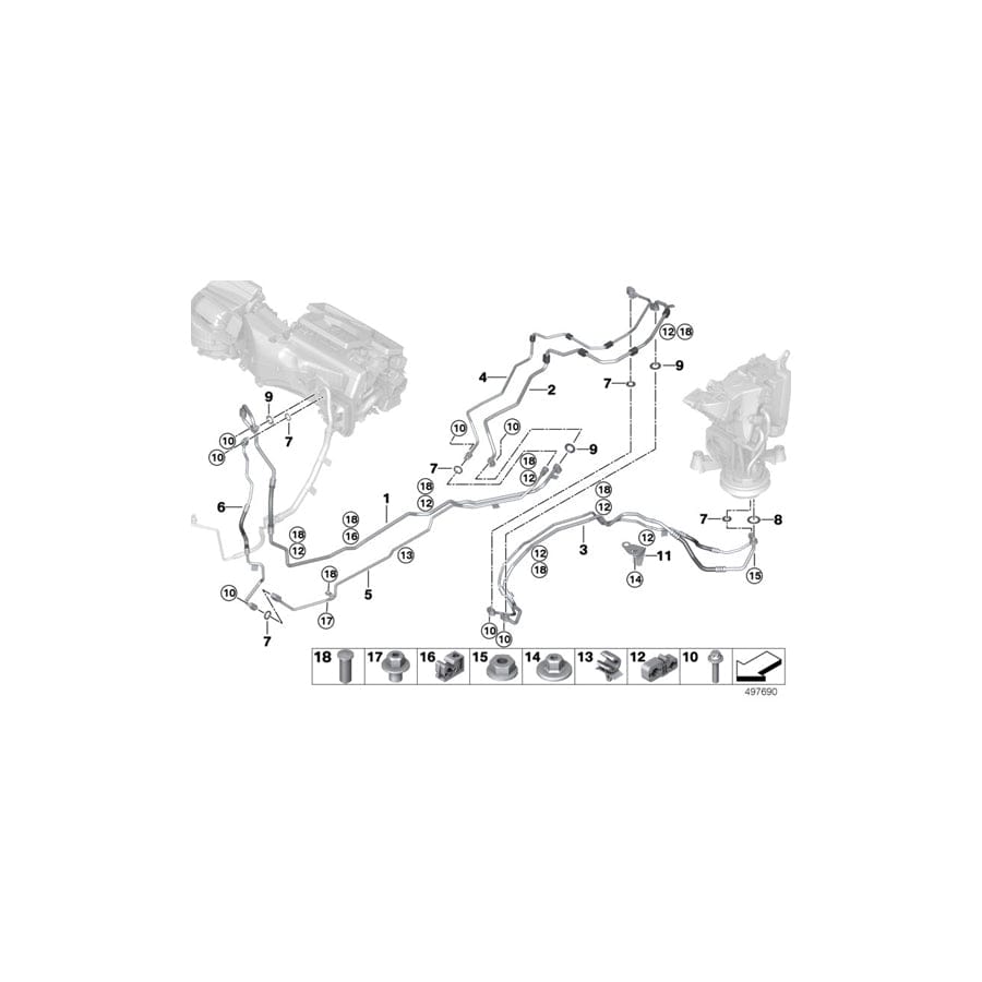 Genuine BMW 64536813593 G07 Pressure Line, Underfloor, Part 2 (Inc. X7 50iX, X7 30dX & X7 M50dX) | Duco Car Parts UK Car Parts