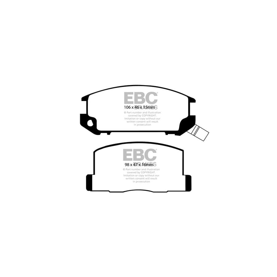 EBC PD03KR703 Toyota MR2 Mk1 Yellowstuff Rear Brake Pad & Plain Disc Kit 2 | Duco Car Parts UK Car Parts