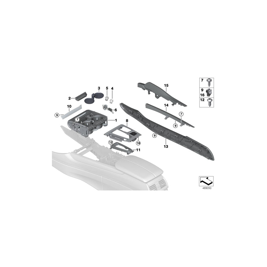 Genuine BMW 51169251971 F15 Trim Cover, Center Console, Left OXIDSILBER (Inc. X5 30dX, X5 35iX & X5 50iX) | Duco Car Parts UK