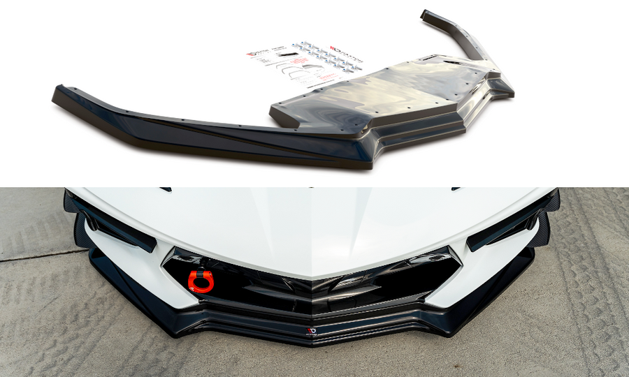 Maxton Design CH-CO-C8-FD2T+FD2RT Front Splitter Chevrolet Corvette C8 | Duco Car Parts UK Car Parts