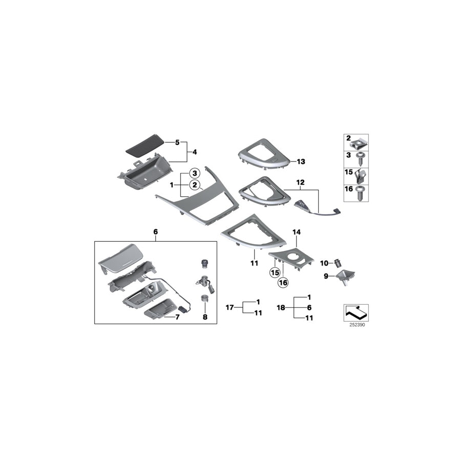 Genuine BMW 51169295551 E82 E88 Ashtray, Wood, 'Fineline Stream' (Inc. 118i, 118d & 123d) | Duco Car Parts UK