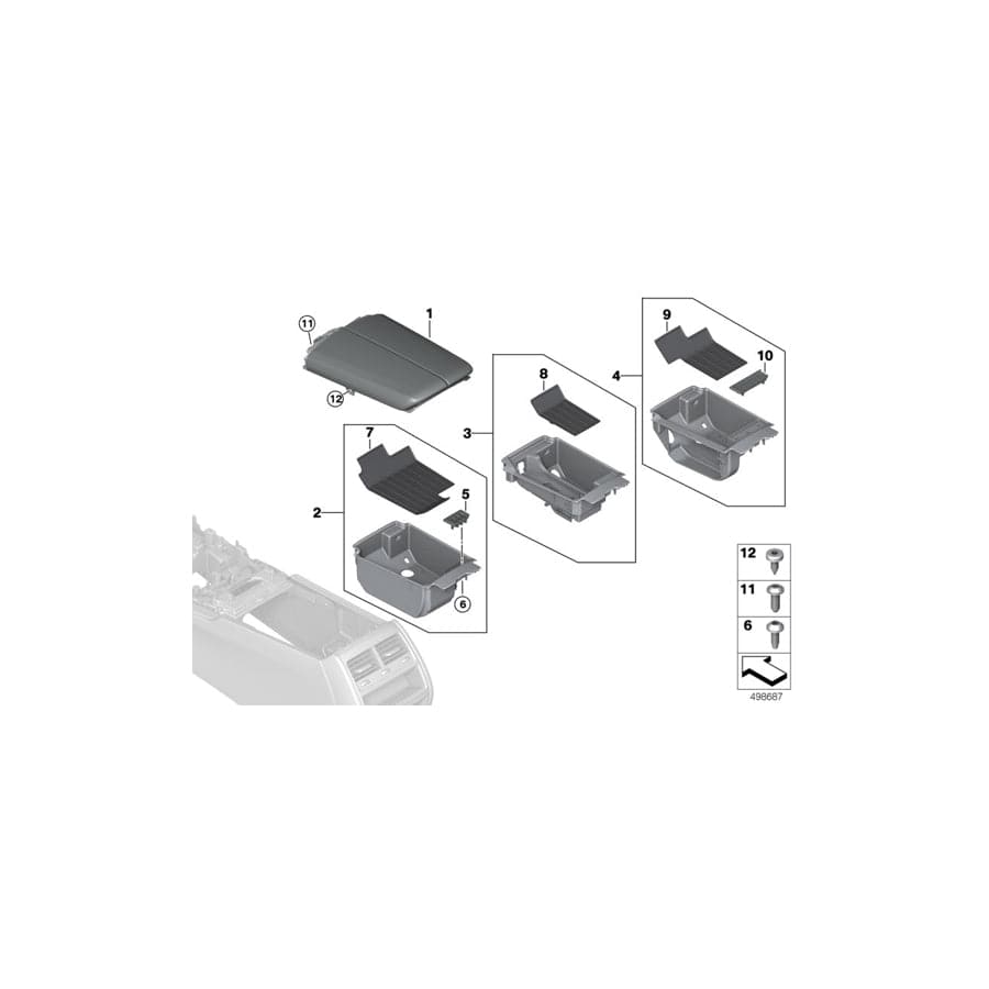 Genuine BMW 51167946462 G11 G12 Armrest, Leath.Front, With Dec.Stitching COGNAC (Inc. 740dX, 730i & 740Li) | Duco Car Parts UK Car Parts