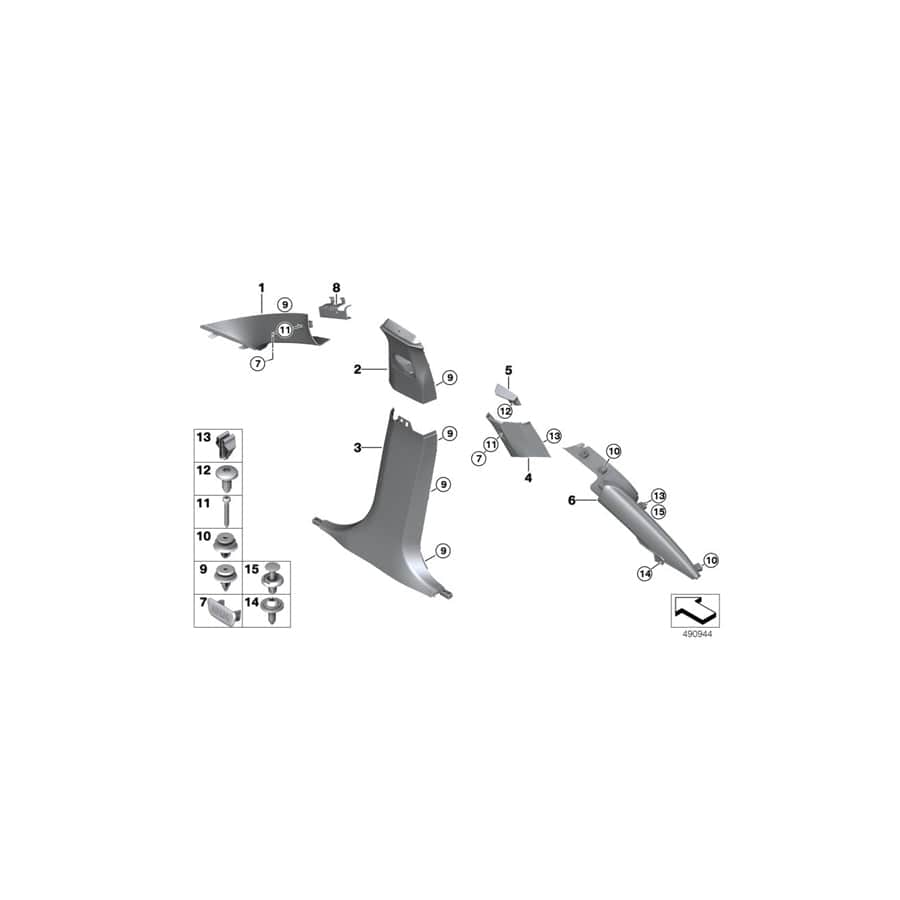 Genuine BMW 51438072831 G02 M Left Column A Cover SCHWARZ (Inc. X4 25dX, X4 M40iX & X4 M40dX) | Duco Car Parts UK Car Parts