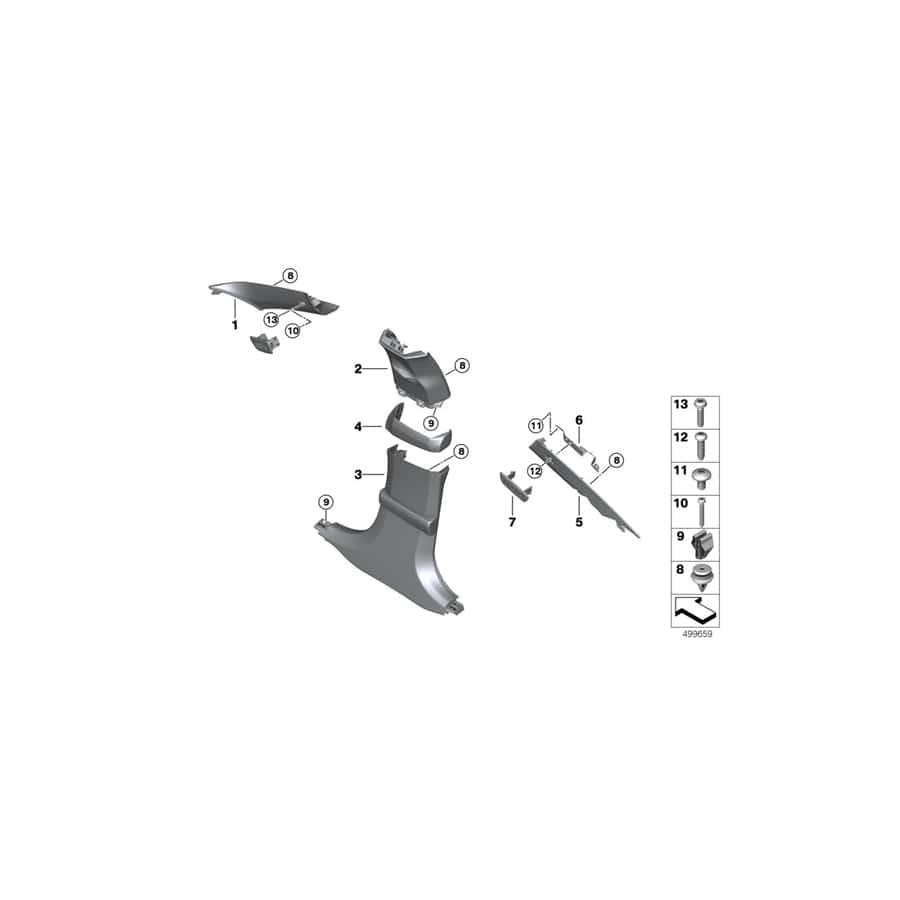 Genuine BMW 51438079318 F93 G16 Right Column A Cover BLACK (Inc. 840i, 840iX & M8) | Duco Car Parts UK Car Parts