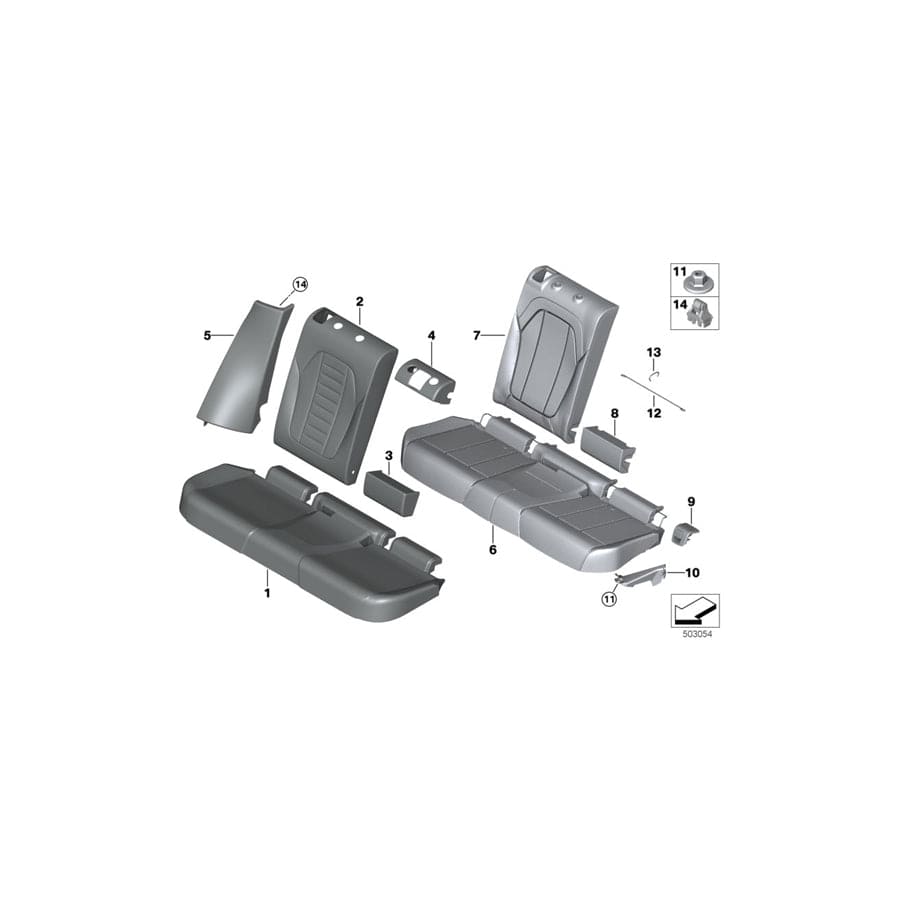 Genuine BMW 52208067205 M M Cover, Backrest, Center, Leather, Upper SCHWARZ (Inc. X3 M & X4 M) | Duco Car Parts UK Car Parts