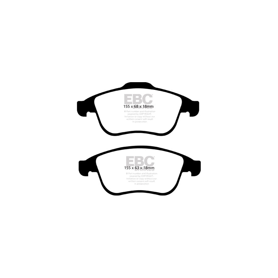 EBC PD13KF815 Renault Yellowstuff Front Brake Pad & GD Disc Kit - Girling/TRW/ATE Caliper 2 | Duco Car Parts UK Car Parts