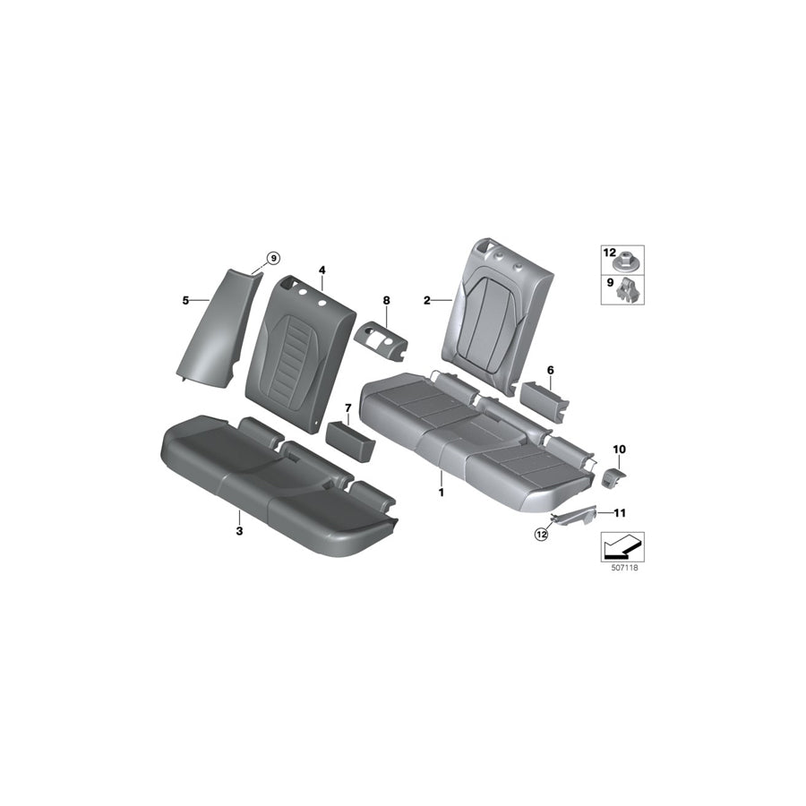 Genuine BMW 52207470916 Side Finisher, Leather, Right SCHWARZ (Inc. X3 M, X3 20i 1.6 & X3 20dX) | Duco Car Parts UK