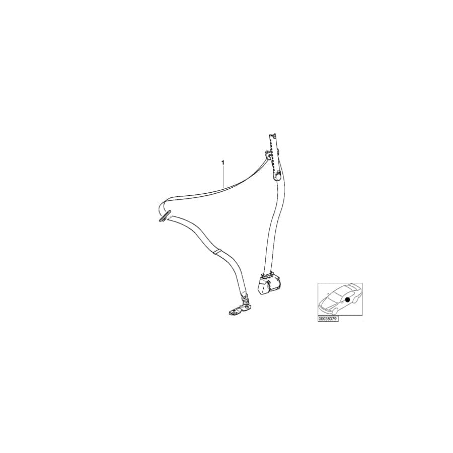 Genuine BMW 72117037822 E66 E67 E65 Rght Frnt Upper Belt With Force Limiter NATURBRAUN (Inc. 730Ld, 730i & 740Li) | Duco Car Parts UK Car Parts