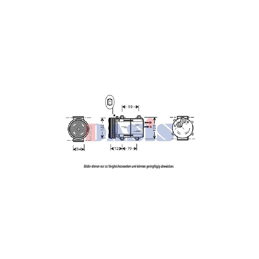 AKS Dasis 851378N Compressor, Air Conditioning | Duco Car Parts UK