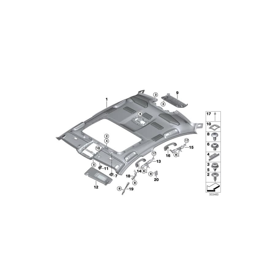 Genuine BMW 51448068468 F90 G30 Cover, Brake Light, Alcantara ANTHRAZIT (Inc. M5, 540i & 520d ed) | Duco Car Parts UK Car Parts