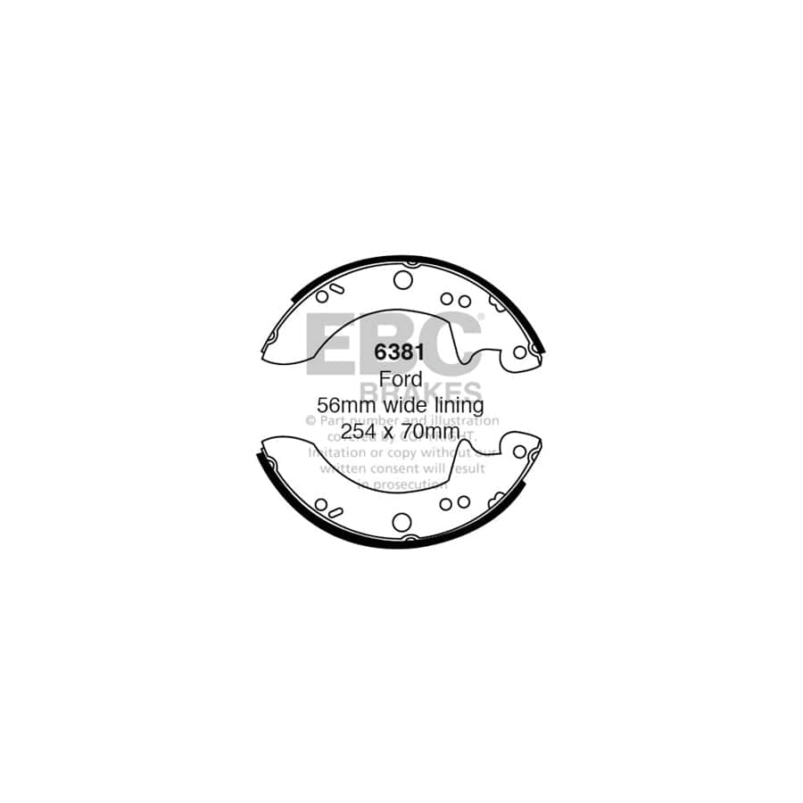 EBC 6381 Ford Rear Brake Shoes 1 | Duco Car Parts UK Car Parts