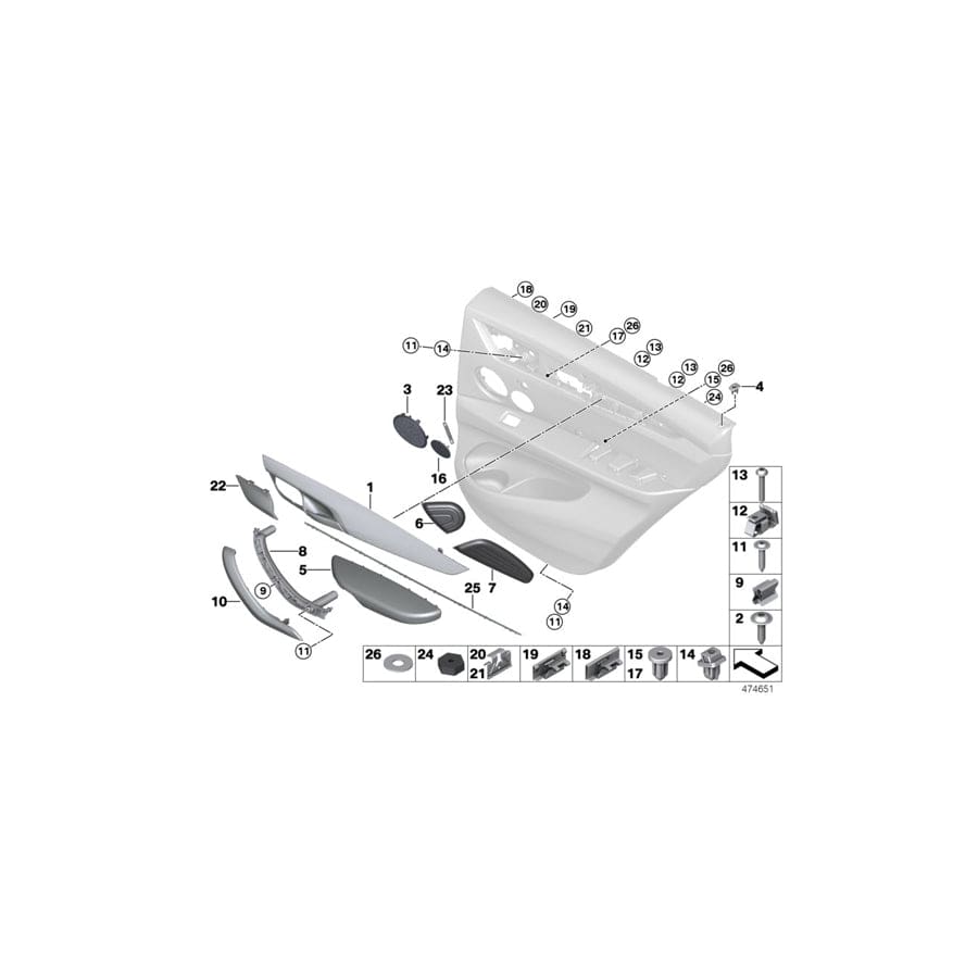 Genuine BMW 51418059967 F15 F16 Cover, Interior Handle, Leather Left ANTHRAZIT (Inc. X5 50iX, X5 35dX & X5 40dX) | Duco Car Parts UK Car Parts