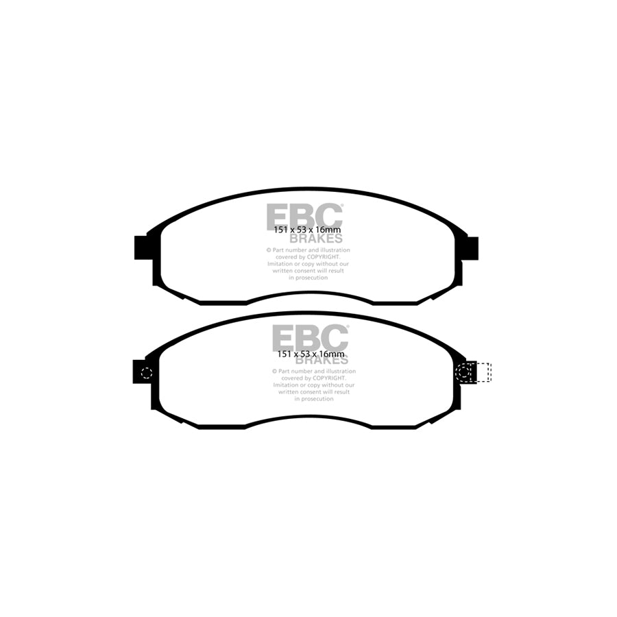 EBC DP61489 Mitsubishi L 200 96-06 Greenstuff Front Brake Pads 2 | Duco Car Parts UK Car Parts