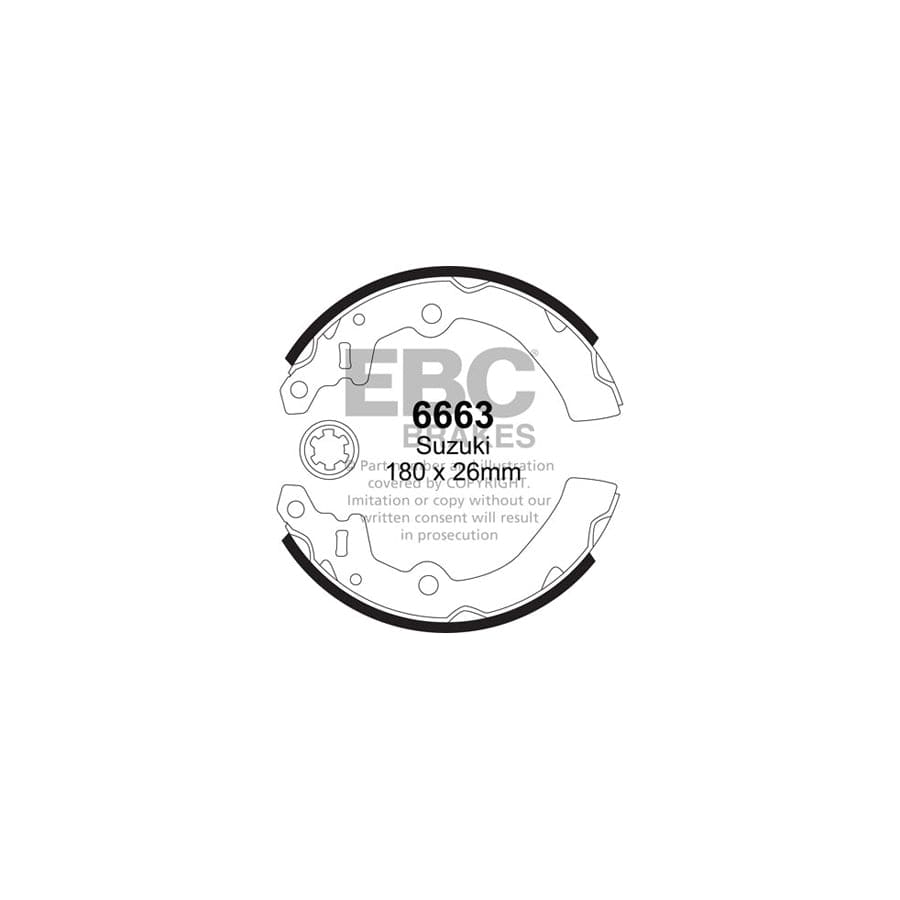 EBC 6663 Suzuki Rear Brake Shoes (Inc. Alto, Ignis, Wagon-R) 1 | Duco Car Parts UK Car Parts