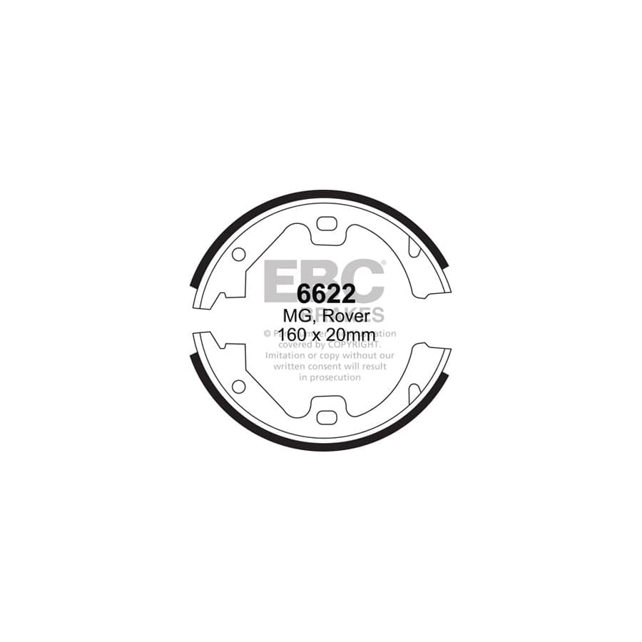 EBC 6622 Mg Rover Rear Brake Shoes 1 | Duco Car Parts UK Car Parts