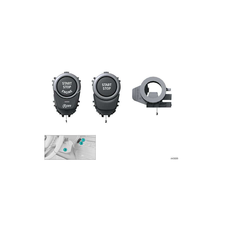 Genuine BMW 61319869565 G11 G12 Switch For Start/Stop (Inc. 740Le, 740e & 740eX) | Duco Car Parts UK