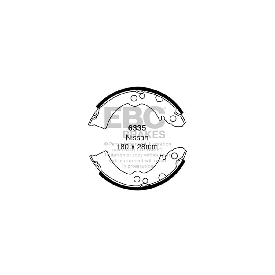 EBC 6335 Nissan Rear Brake Shoes (Inc. Figaro & Micra K10) 1 | Duco Car Parts UK Car Parts