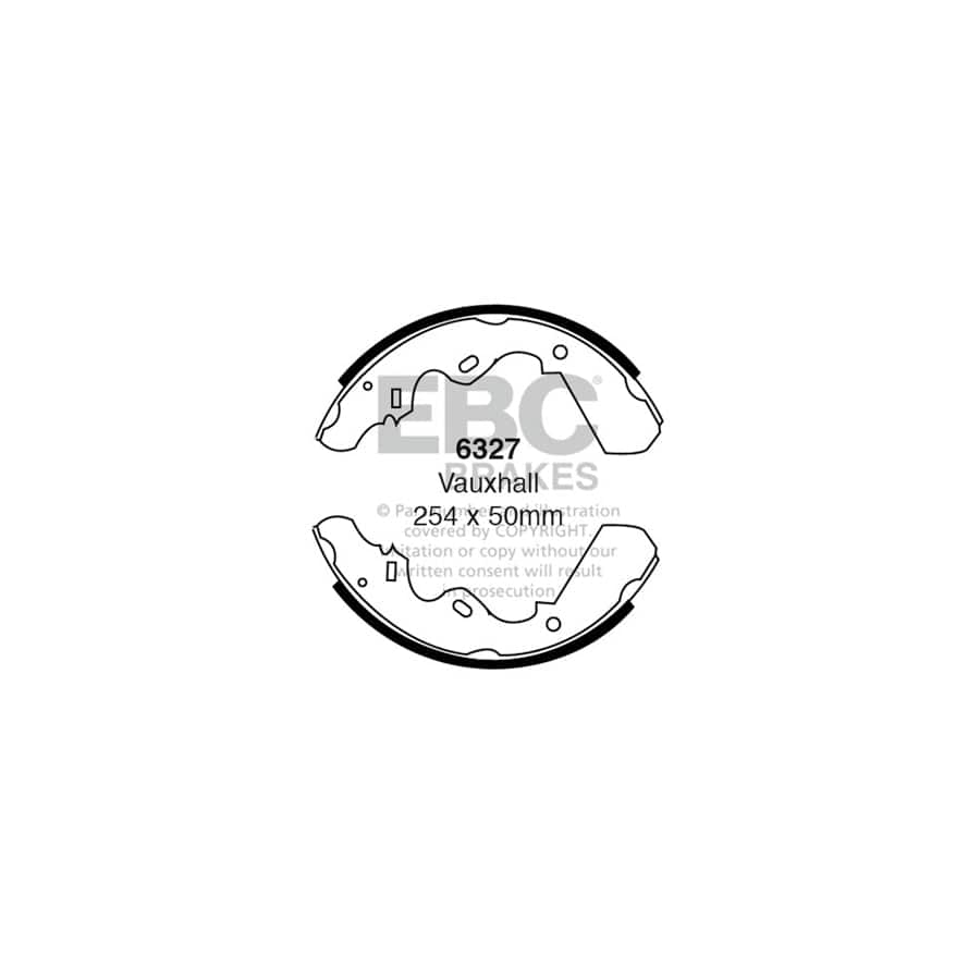 EBC 6327 Bedford Opel Vauxhall Rear Brake Shoes (Inc. Midi & KB Pick Ups) 1 | Duco Car Parts UK Car Parts