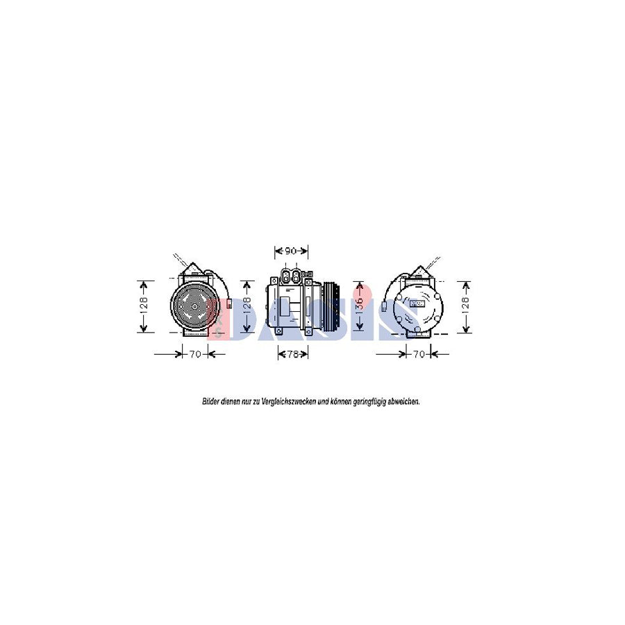 AKS Dasis 851412N Compressor, Air Conditioning For Porsche 911 | Duco Car Parts UK