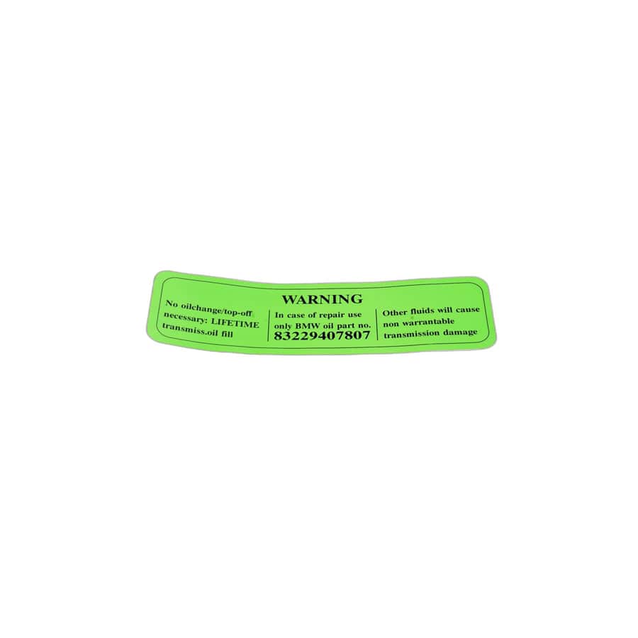 Genuine BMW 24111423620 E39 E53 E31 Stick-On Label (Inc. 840Ci, 735i & 535i) | Duco Car Parts UK Car Parts
