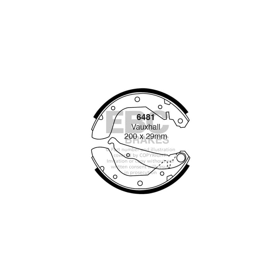 EBC 6481 Daewoo Opel Vauxhall Rear Brake Shoes 1 | Duco Car Parts UK Car Parts