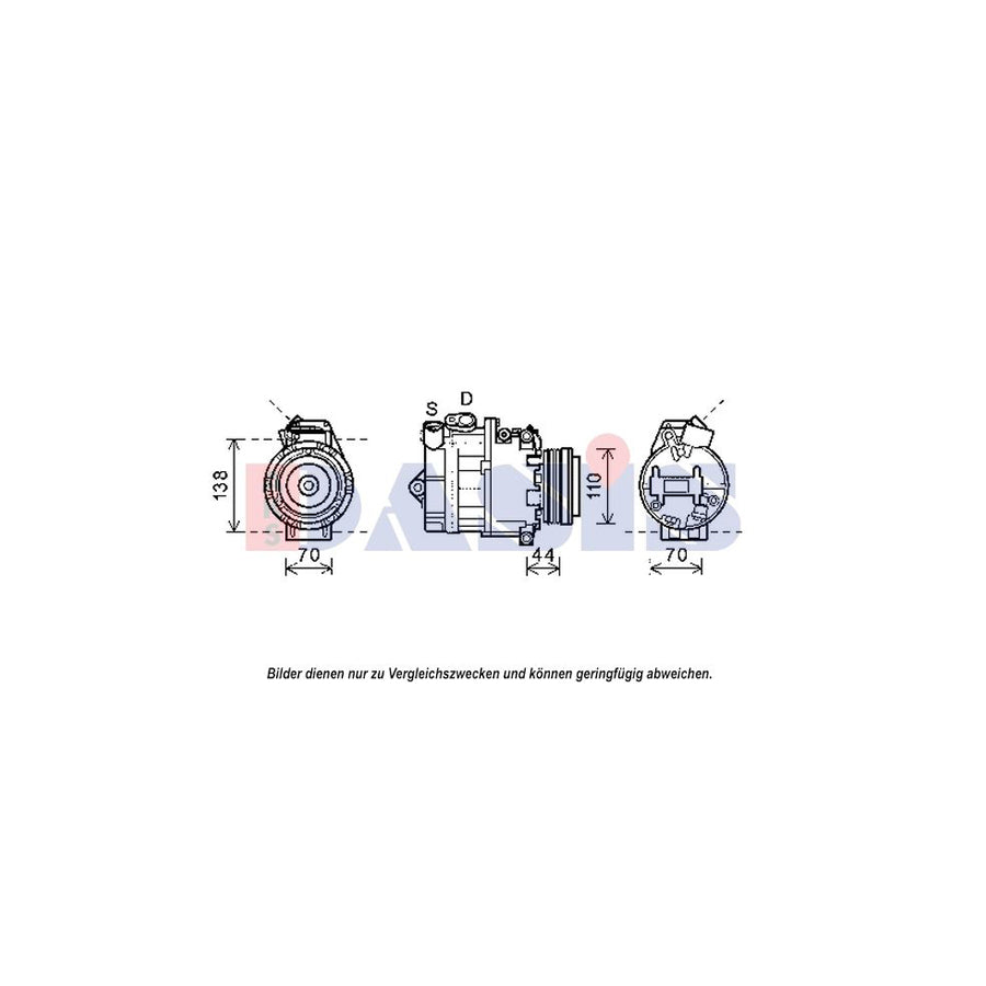 AKS Dasis 852542N Compressor, Air Conditioning For BMW X5 (E53) | Duco Car Parts UK